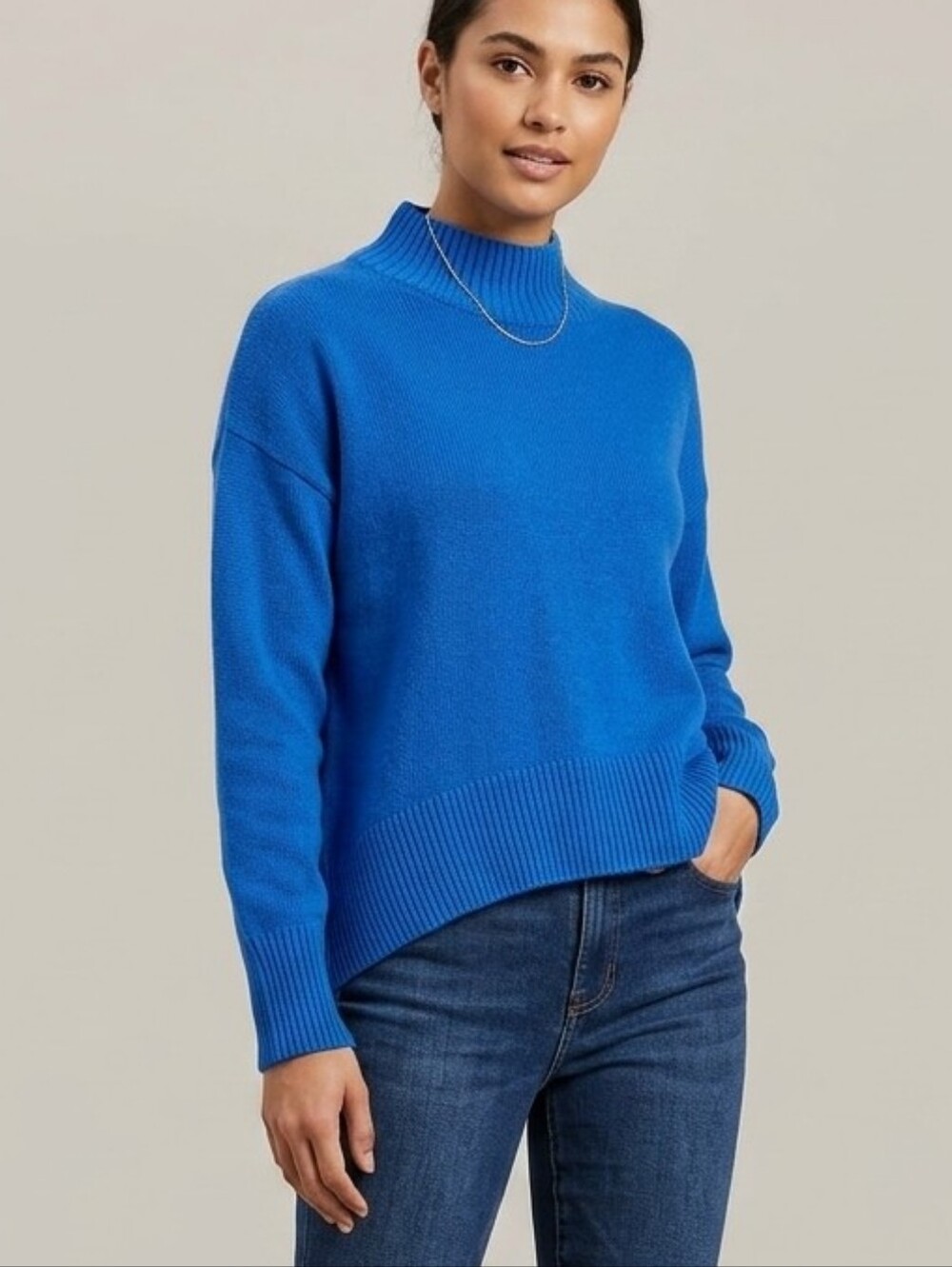 A New Day Mock Neck Cropped Sweater
